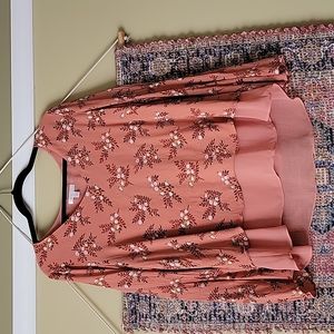 Lauren Conrad flowered boho blouse